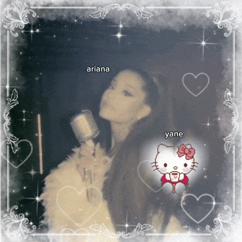 a picture of ariana and yane with a hello kitty