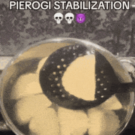 pierogi stabilization is written on the bottom of a pot
