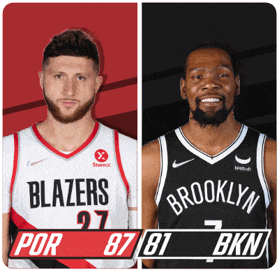 a blazers player and a brooklyn nets player