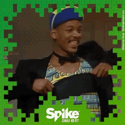a picture of will smith from the fresh prince of bel air on a green background