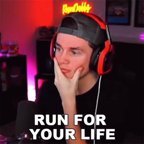 Run For Your Life Russdaddy GIF - Run For Your Life Russdaddy Make A Run For It GIFs
