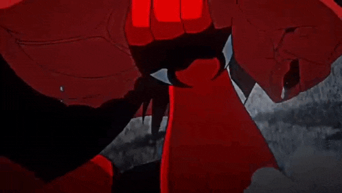 a cartoon character in a red shirt and white pants is standing on a rock .