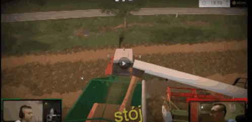 a video game shows a claas combine harvester in action