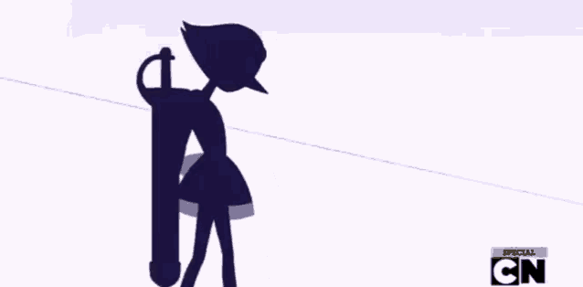 a silhouette of a cartoon character with a special cn logo behind him
