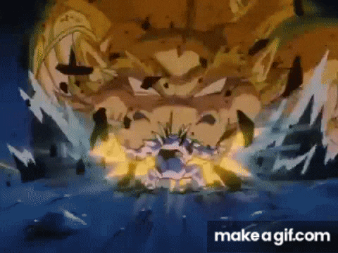 a cartoon character is being destroyed by an explosion in a cartoon .