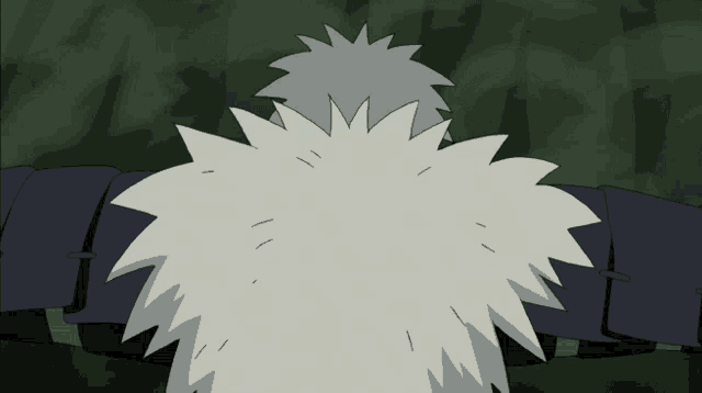 a cartoon drawing of a person 's head with spikes on it