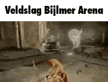 a picture of a skull with the words veldslag bijlmer arena on it