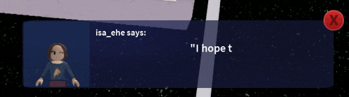 isa_ehe says " i hope t " next to a red x
