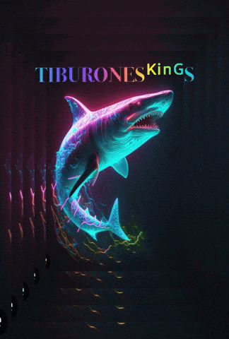 a poster with a shark and the words tiburones kings on it