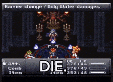 a screenshot of a video game that says die on the bottom