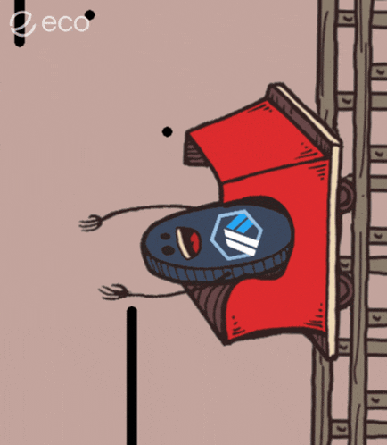 a cartoon drawing of a roller coaster with the word eco on the bottom right