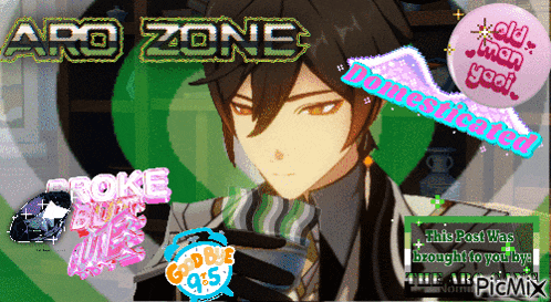 an ad for aro zone has a picture of a man in a suit
