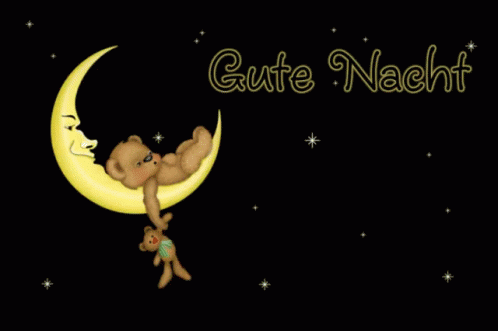 Gute Nacht Bär Im Mond - Gute Nacht GIF - Gute Nacht Gute Nacht GIFs