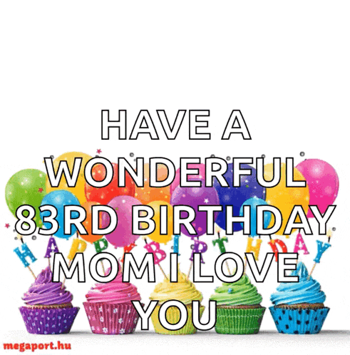 have a wonderful 83rd birthday mom i love you greeting card