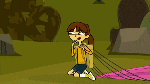 a cartoon of a girl kneeling down with a backpack