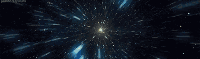 a space ship is flying through a wormhole in space