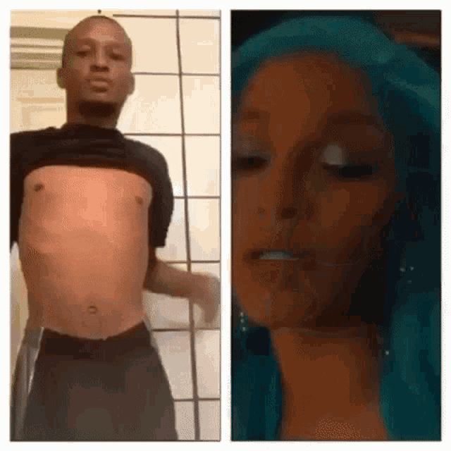 a man and a woman are standing next to each other .