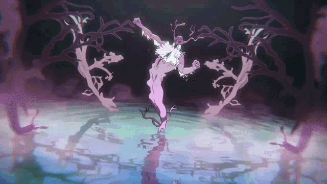 a cartoon drawing of a monster with a purple background
