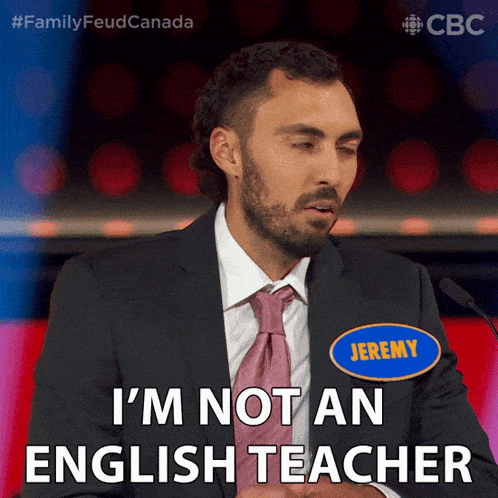 Im Not An English Teacher Jeremy GIF - Im Not An English Teacher Jeremy Family Feud Canada GIFs