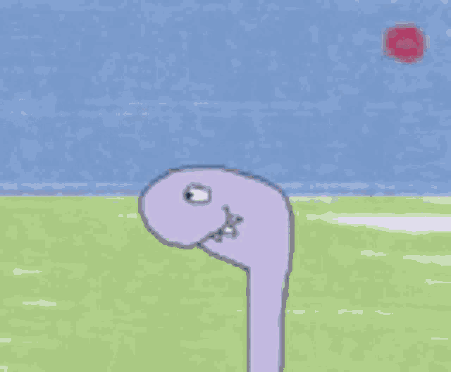 a cartoon drawing of a worm with a sign that says ' gm ' on it