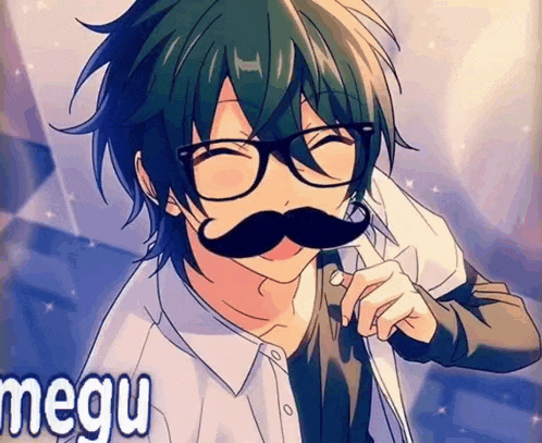 a boy with glasses and a mustache is wearing a jacket .
