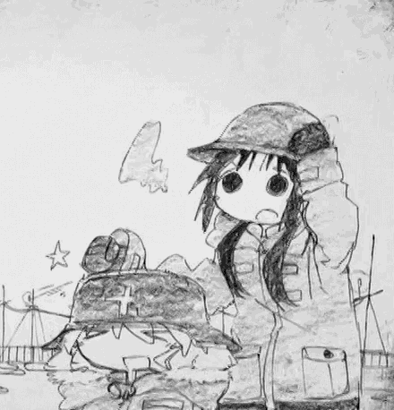 a black and white drawing of a girl wearing a helmet and a boy wearing a helmet .