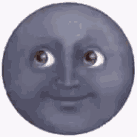 a close up of a circle with two eyes on it on a white background .