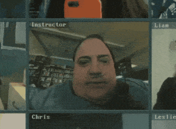 a man taking a picture of himself with the name chris on the bottom left