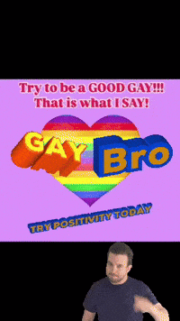 a poster that says " try to be a good gay that is what i say "