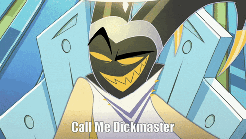 a cartoon character says " call me dickmaster " on the screen