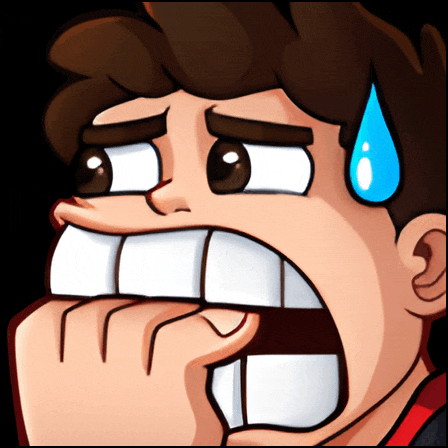 a cartoon of a man with his mouth open and a blue tear running down his face