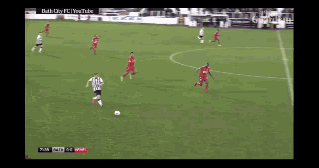 a soccer game is being shown on youtube