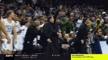 espn shows a basketball game between browns and ravens