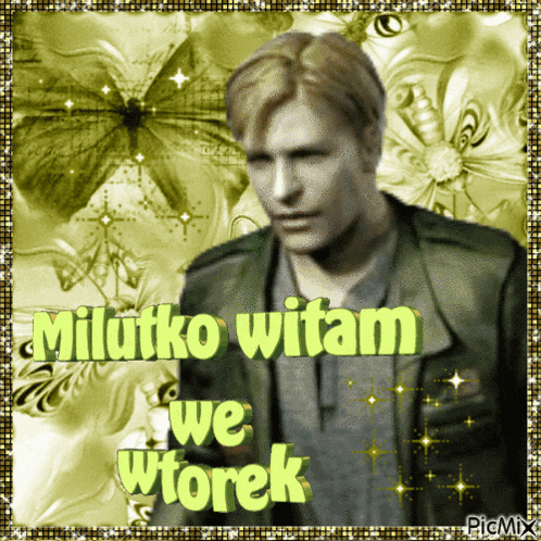 a picture of a man with milutko witam we wtorek