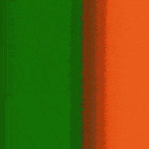 a green and orange striped background with a black border