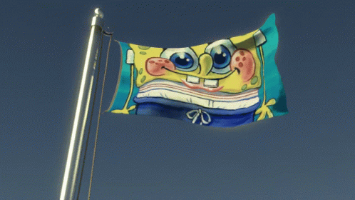Wally White Spongebob Flag GIF - Wally White Spongebob Flag We Have Come For Your Nectar GIFs