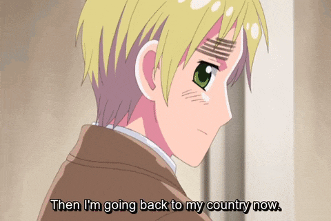 a cartoon character says " then i m going back to my country now "