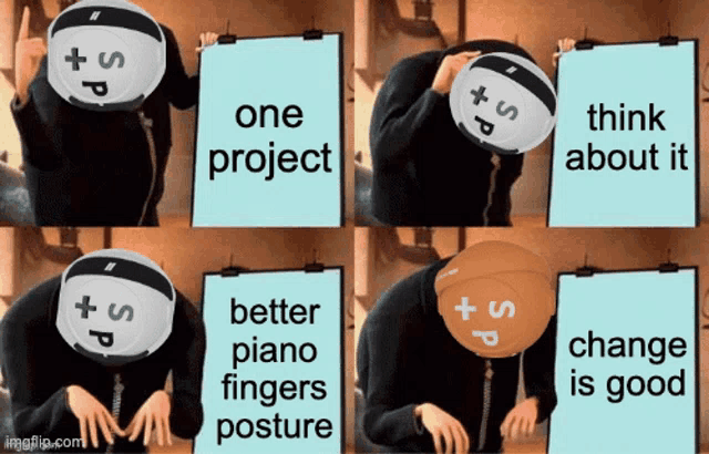 a collage of four images with one saying one project better piano fingers posture and think about it