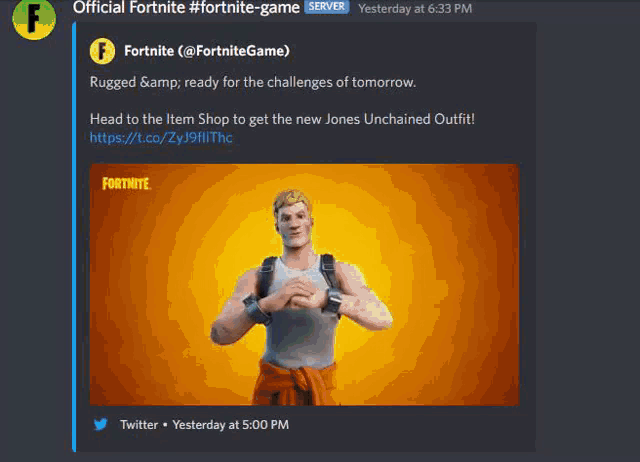 a screenshot of a fortnite server with a picture of a man on it