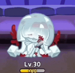 a cartoon character is sitting in a glass ball with a heart in his mouth .