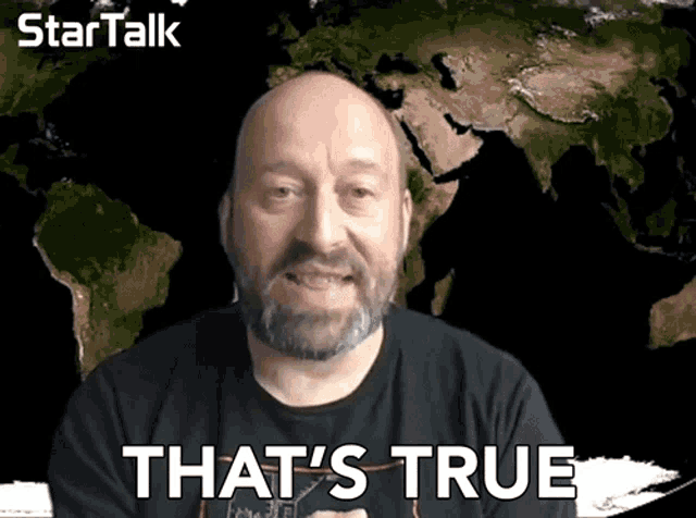a man says that 's true in front of a map