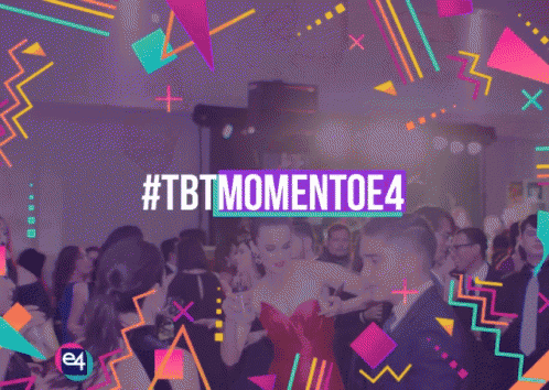 a group of people sitting in front of a sign that says tbtmomentoe4