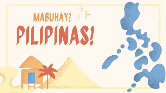a poster that says mabuhay pilipinas with a picture of a woman