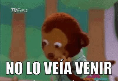 a stuffed monkey says no lo veia venir
