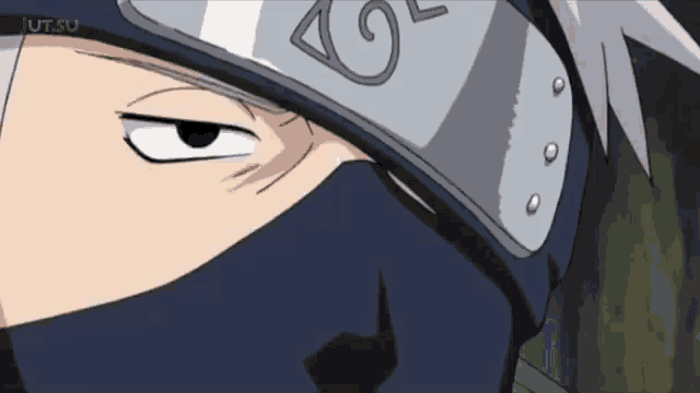a close up of a person wearing a mask and a headband