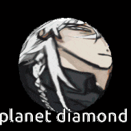a picture of a man with white hair and the words planet diamond below it