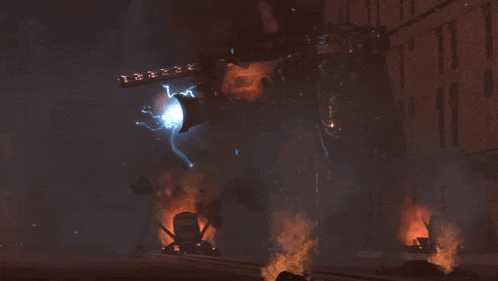 a large explosion with a lot of smoke and flames