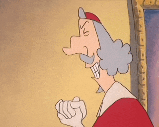 a cartoon of a man with gray hair and a mustache is standing in front of a picture frame .