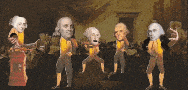 a painting of the presidents of the united states including franklin and george washington