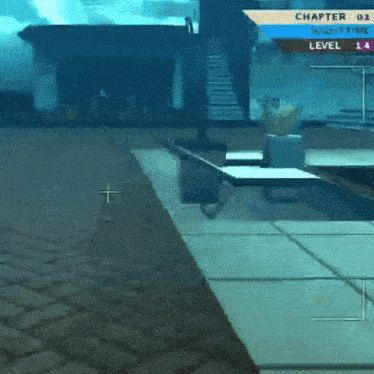 a video game is being played and the screen says chapter 01 night time level 14